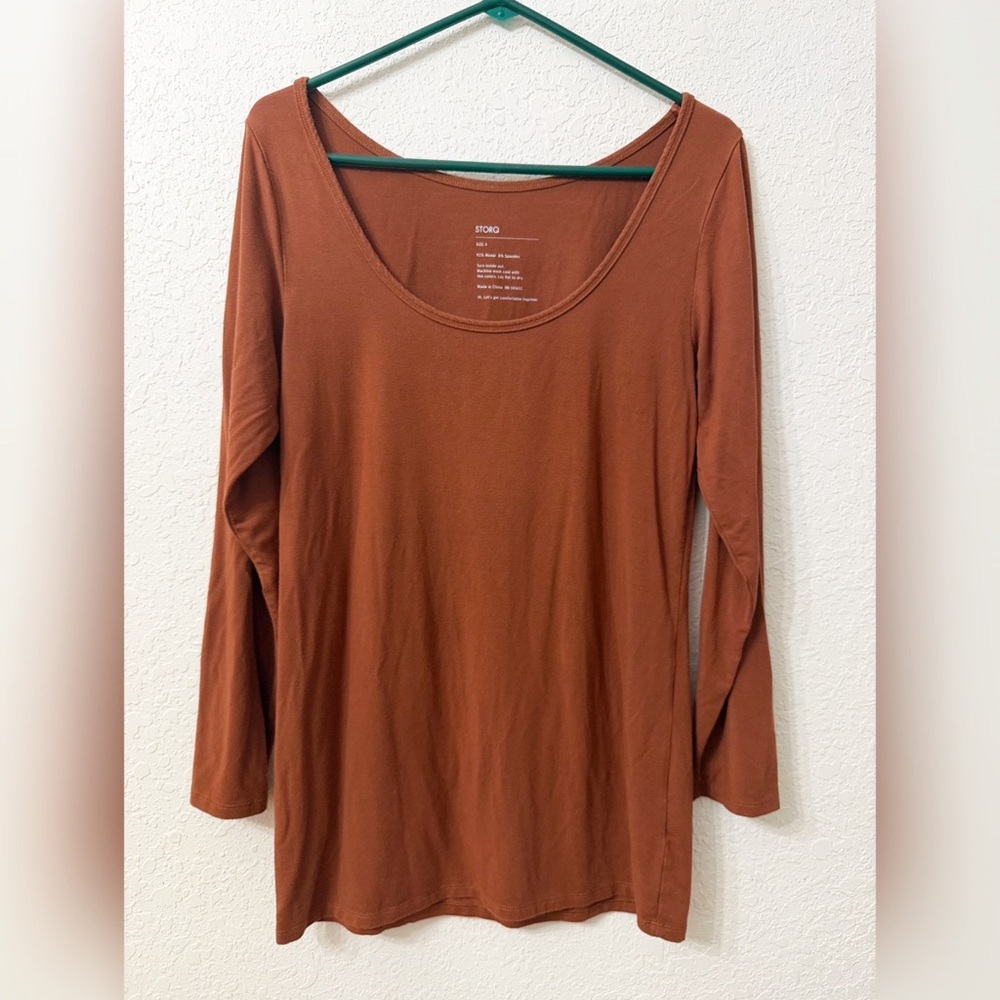 Storq Long Sleeve Base Layer Top  Rust Brown - 4